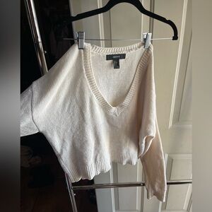 Cropped White Sweater